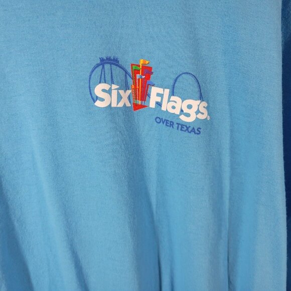 Six Flags Over Texas 60 Years Mens Shirt 3XL Tee Blue Cotton Blend Park NOV12E - Picture 8 of 9